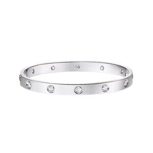 Cartier Love 18K White Gold Diamond Unisex Bracelet